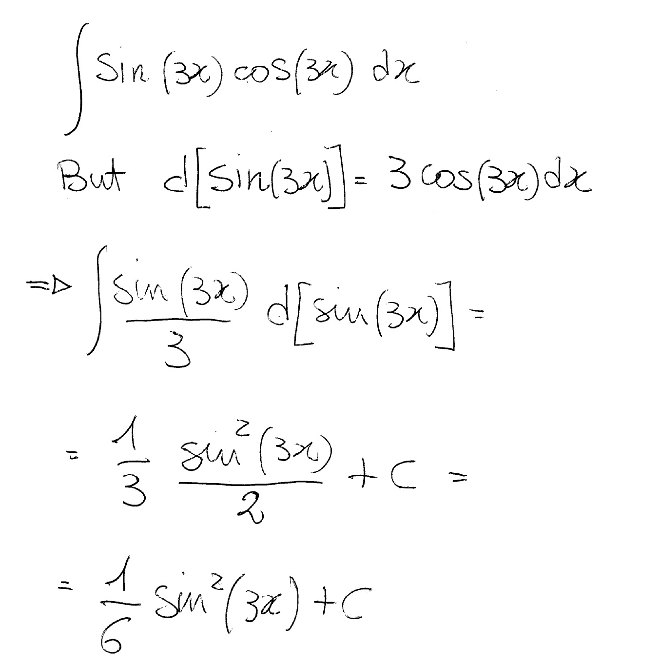 Integral Of Cos 3x Astonishingceiyrs